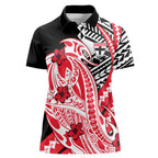 Personalized St Kilda Saints Women Polo Shirt Polynesian Tribal Saint Mascot With Hibiscus Floral Art