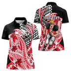 Personalized St Kilda Saints Women Polo Shirt Polynesian Tribal Saint Mascot With Hibiscus Floral Art