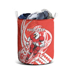 Personalized Sydney Swans Laundry Basket Polynesian Tribal Swan Mascot With Hibiscus Floral Art