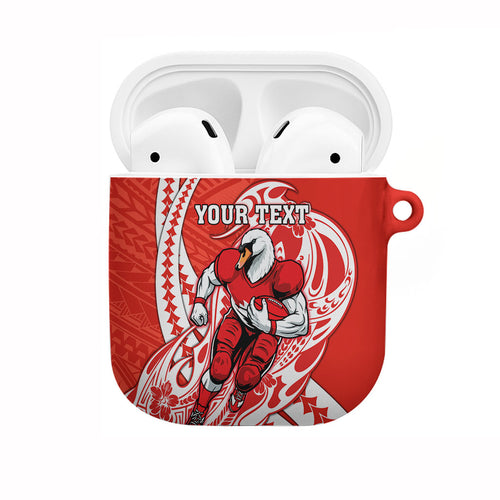 Personalized Sydney Swans AirPods Case Polynesian Tribal Swan Mascot With Hibiscus Floral Art