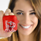 Personalized Sydney Swans AirPods Case Polynesian Tribal Swan Mascot With Hibiscus Floral Art