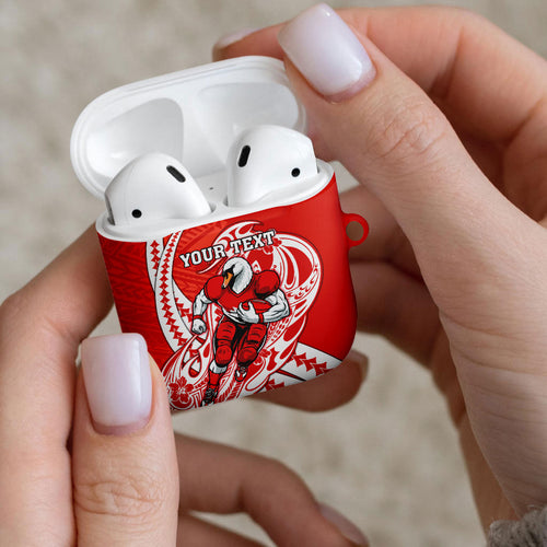 Personalized Sydney Swans AirPods Case Polynesian Tribal Swan Mascot With Hibiscus Floral Art