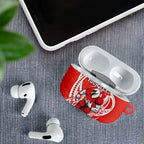Personalized Sydney Swans AirPods Case Polynesian Tribal Swan Mascot With Hibiscus Floral Art