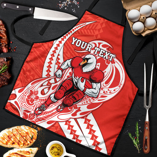 Personalized Sydney Swans Apron Polynesian Tribal Swan Mascot With Hibiscus Floral Art