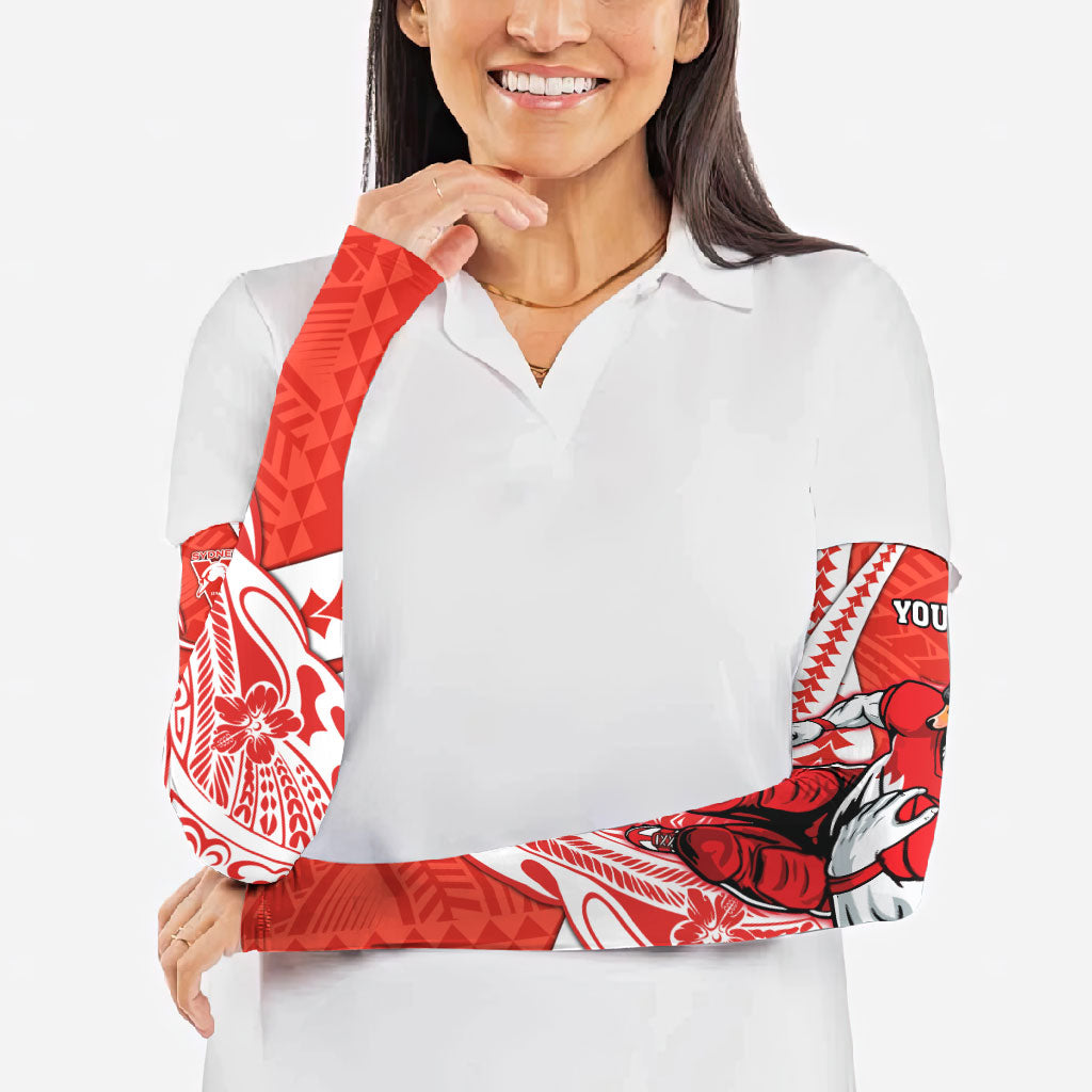 Personalized Sydney Swans Arm Sleeves Polynesian Tribal Swan Mascot With Hibiscus Floral Art