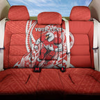 Personalized Sydney Swans Back Car Seat Cover Polynesian Tribal Swan Mascot With Hibiscus Floral Art