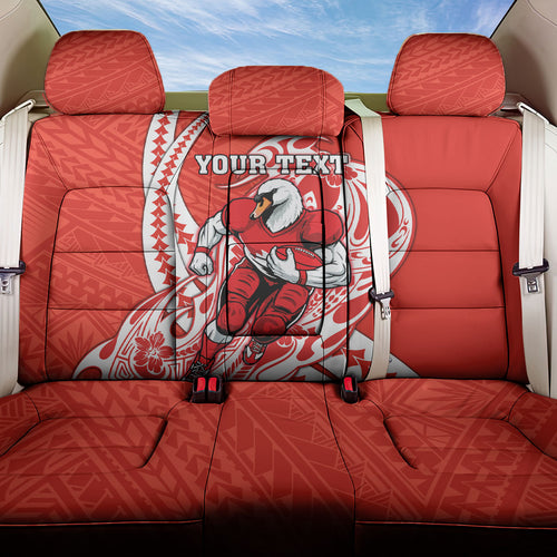Personalized Sydney Swans Back Car Seat Cover Polynesian Tribal Swan Mascot With Hibiscus Floral Art