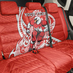 Personalized Sydney Swans Back Car Seat Cover Polynesian Tribal Swan Mascot With Hibiscus Floral Art