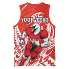 Personalized Sydney Swans Basketball Jersey Polynesian Tribal Swan Mascot With Hibiscus Floral Art
