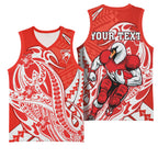Personalized Sydney Swans Basketball Jersey Polynesian Tribal Swan Mascot With Hibiscus Floral Art