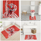 Personalized Sydney Swans Bathroom Set Polynesian Tribal Swan Mascot With Hibiscus Floral Art