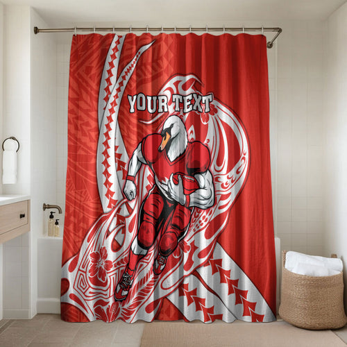 Personalized Sydney Swans Bathroom Set Polynesian Tribal Swan Mascot With Hibiscus Floral Art