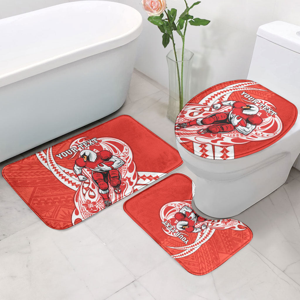 Personalized Sydney Swans Bathroom Set Polynesian Tribal Swan Mascot With Hibiscus Floral Art