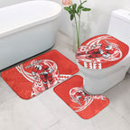 Personalized Sydney Swans Bathroom Set Polynesian Tribal Swan Mascot With Hibiscus Floral Art