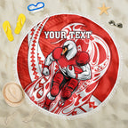 Personalized Sydney Swans Beach Blanket Polynesian Tribal Swan Mascot With Hibiscus Floral Art