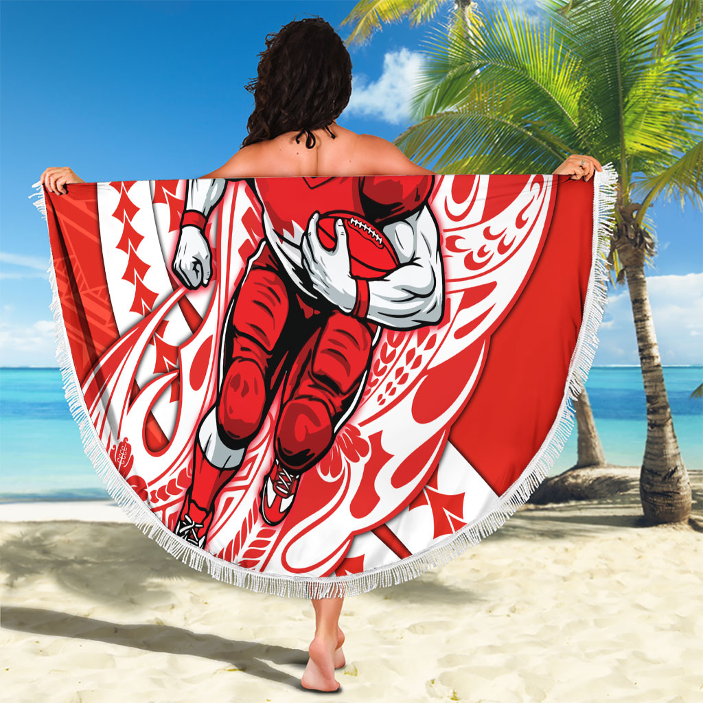 Personalized Sydney Swans Beach Blanket Polynesian Tribal Swan Mascot With Hibiscus Floral Art