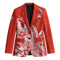Personalized Sydney Swans Blazer Polynesian Tribal Swan Mascot With Hibiscus Floral Art