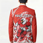 Personalized Sydney Swans Blazer Polynesian Tribal Swan Mascot With Hibiscus Floral Art