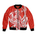 Personalized Sydney Swans Bomber Jacket Polynesian Tribal Swan Mascot With Hibiscus Floral Art