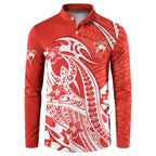 Personalized Sydney Swans Button Sweatshirt Polynesian Tribal Swan Mascot With Hibiscus Floral Art