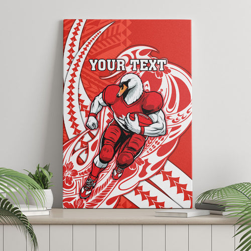 Personalized Sydney Swans Canvas Wall Art Polynesian Tribal Swan Mascot With Hibiscus Floral Art