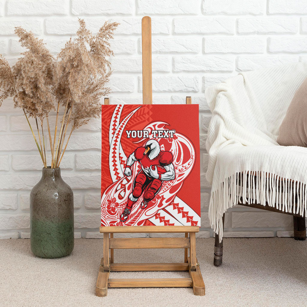 Personalized Sydney Swans Canvas Wall Art Polynesian Tribal Swan Mascot With Hibiscus Floral Art