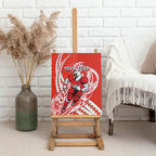 Personalized Sydney Swans Canvas Wall Art Polynesian Tribal Swan Mascot With Hibiscus Floral Art