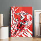 Personalized Sydney Swans Canvas Wall Art Polynesian Tribal Swan Mascot With Hibiscus Floral Art