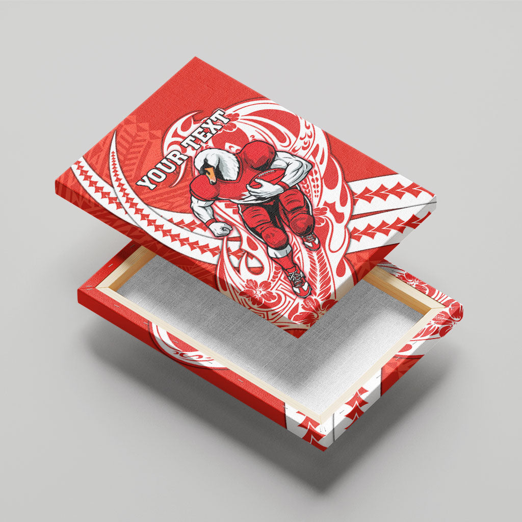 Personalized Sydney Swans Canvas Wall Art Polynesian Tribal Swan Mascot With Hibiscus Floral Art
