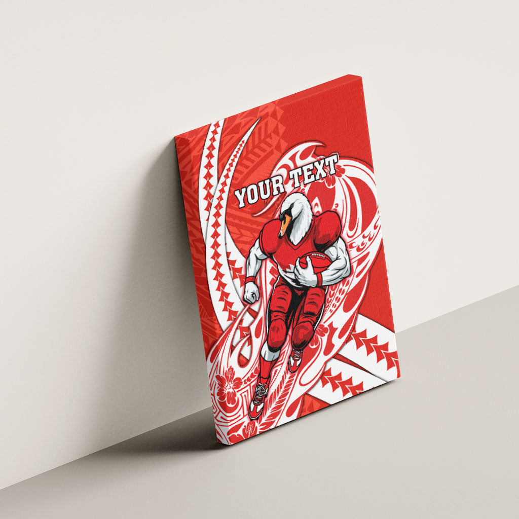 Personalized Sydney Swans Canvas Wall Art Polynesian Tribal Swan Mascot With Hibiscus Floral Art