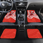 Personalized Sydney Swans Car Mats Polynesian Tribal Swan Mascot With Hibiscus Floral Art