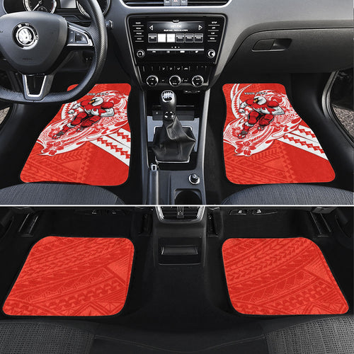 Personalized Sydney Swans Car Mats Polynesian Tribal Swan Mascot With Hibiscus Floral Art