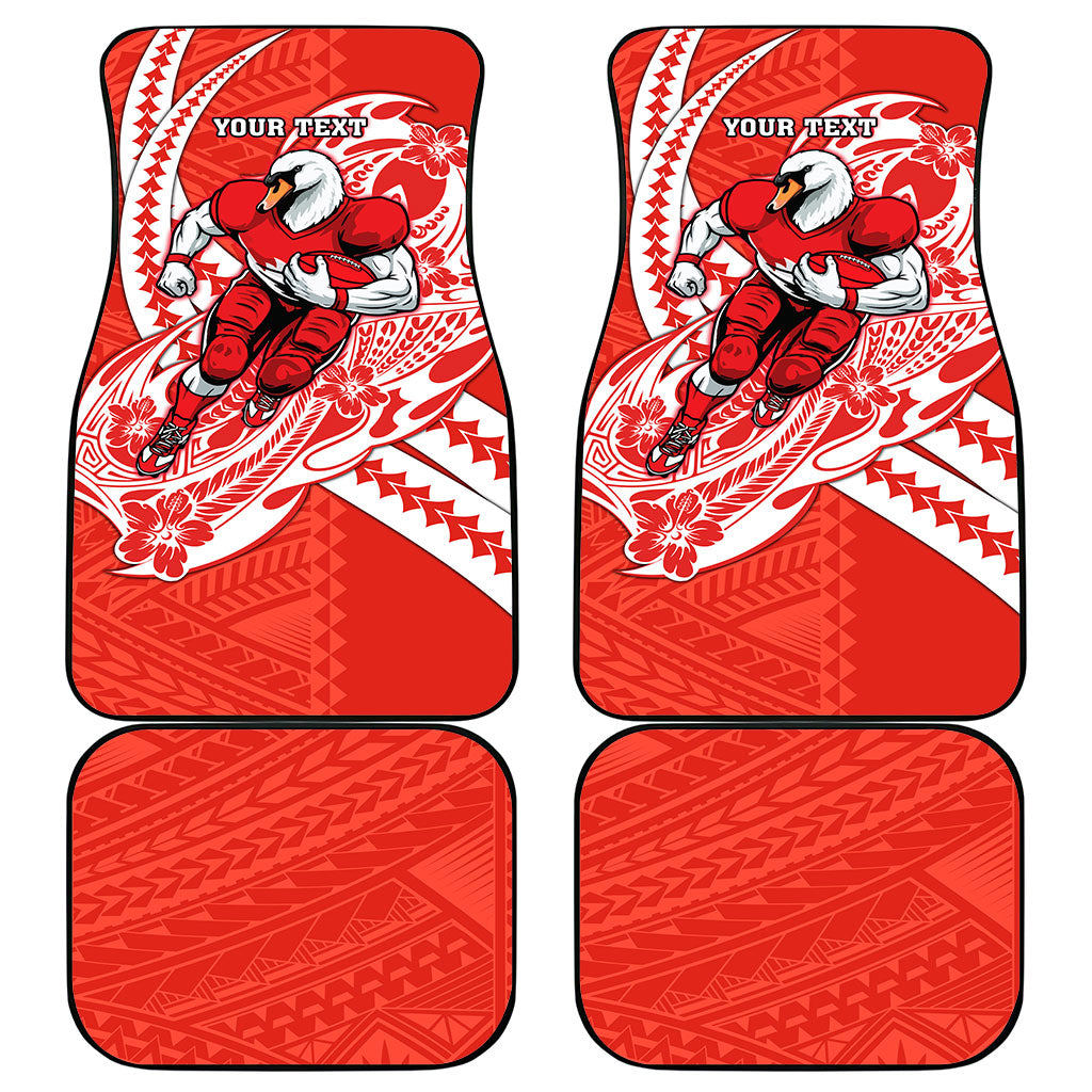 Personalized Sydney Swans Car Mats Polynesian Tribal Swan Mascot With Hibiscus Floral Art
