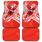 Personalized Sydney Swans Car Mats Polynesian Tribal Swan Mascot With Hibiscus Floral Art