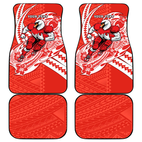 Personalized Sydney Swans Car Mats Polynesian Tribal Swan Mascot With Hibiscus Floral Art