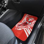 Personalized Sydney Swans Car Mats Polynesian Tribal Swan Mascot With Hibiscus Floral Art