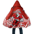 Personalized Sydney Swans Cloak Polynesian Tribal Swan Mascot With Hibiscus Floral Art