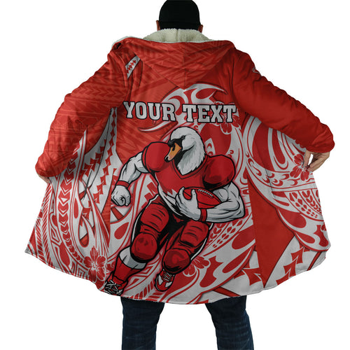 Personalized Sydney Swans Cloak Polynesian Tribal Swan Mascot With Hibiscus Floral Art