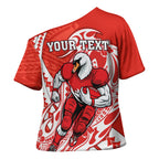 Personalized Sydney Swans Cross Shoulder Shirt Polynesian Tribal Swan Mascot With Hibiscus Floral Art