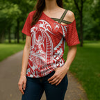 Personalized Sydney Swans Cross Shoulder Shirt Polynesian Tribal Swan Mascot With Hibiscus Floral Art