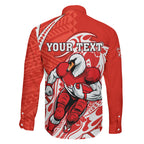 Personalized Sydney Swans Family Matching Puletasi and Hawaiian Shirt Polynesian Tribal Swan Mascot With Hibiscus Floral Art