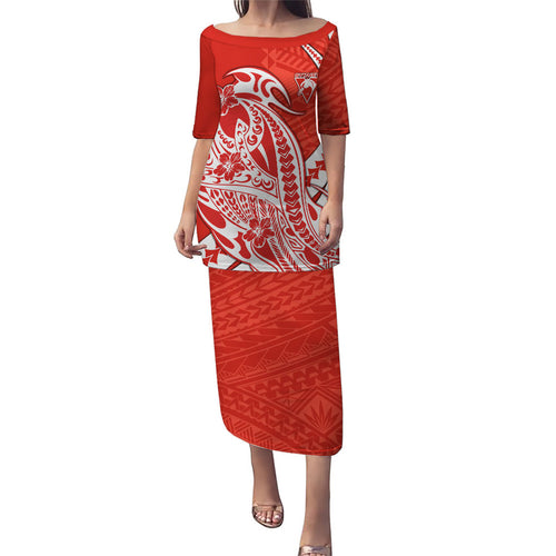 Personalized Sydney Swans Family Matching Puletasi and Hawaiian Shirt Polynesian Tribal Swan Mascot With Hibiscus Floral Art