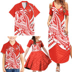 Personalized Sydney Swans Family Matching Summer Maxi Dress and Hawaiian Shirt Polynesian Tribal Swan Mascot With Hibiscus Floral Art