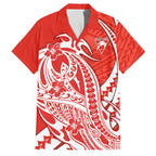 Personalized Sydney Swans Family Matching Summer Maxi Dress and Hawaiian Shirt Polynesian Tribal Swan Mascot With Hibiscus Floral Art