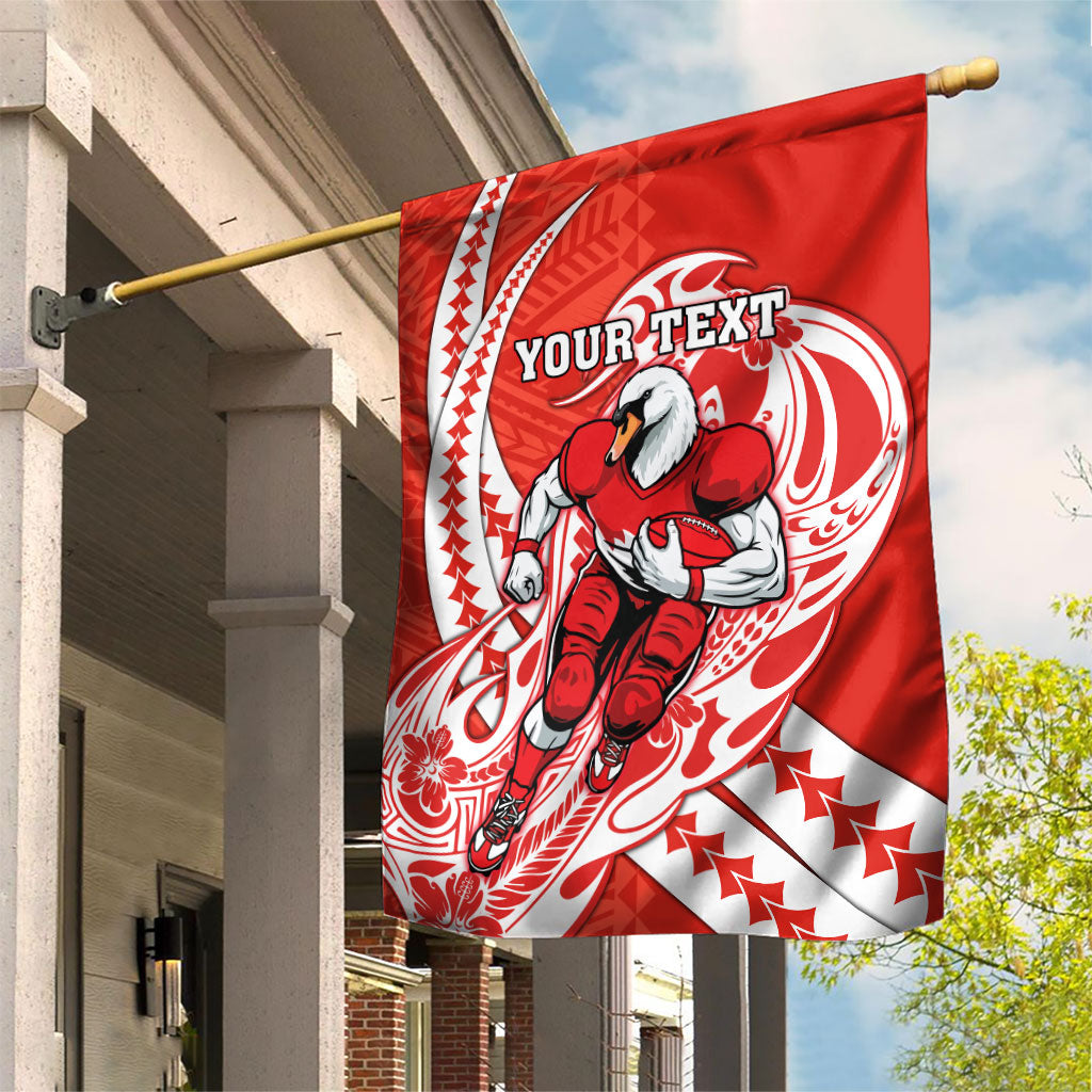 Personalized Sydney Swans Garden Flag Polynesian Tribal Swan Mascot With Hibiscus Floral Art