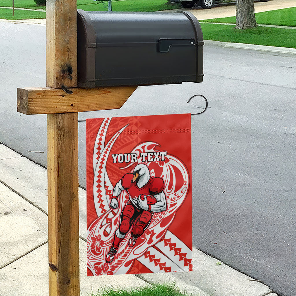 Personalized Sydney Swans Garden Flag Polynesian Tribal Swan Mascot With Hibiscus Floral Art
