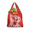 Personalized Sydney Swans Grocery Bag Polynesian Tribal Swan Mascot With Hibiscus Floral Art