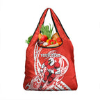 Personalized Sydney Swans Grocery Bag Polynesian Tribal Swan Mascot With Hibiscus Floral Art