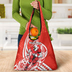 Personalized Sydney Swans Grocery Bag Polynesian Tribal Swan Mascot With Hibiscus Floral Art