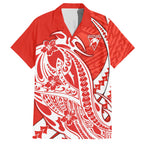 Personalized Sydney Swans Hawaiian Shirt Polynesian Tribal Swan Mascot With Hibiscus Floral Art